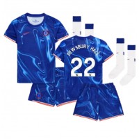 Camisa de Futebol Chelsea Kiernan Dewsbury-Hall #22 Equipamento Principal Infantil 2024-25 Manga Curta (+ Calças curtas)